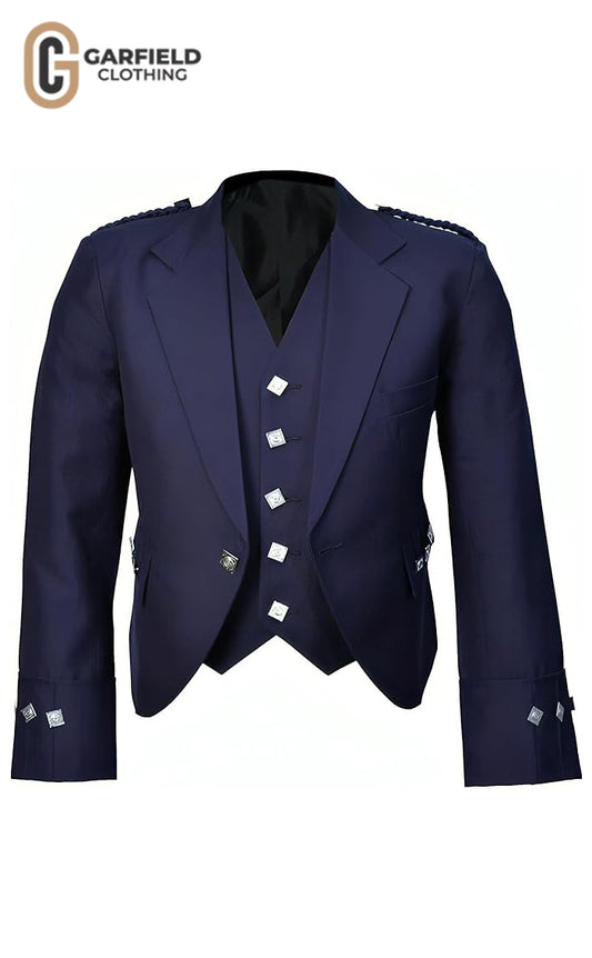 Navy Blue Argyle Jacket for men